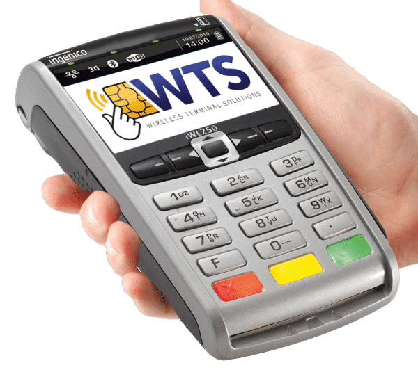 black and white wireless credit card terminal